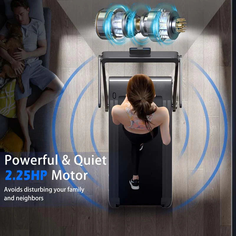 2.5HP 2-in-1 Folding Under Desk Treadmill with Speaker APP Remote Control, Portable Walking Jogging Machine for Home Gym Office 13
