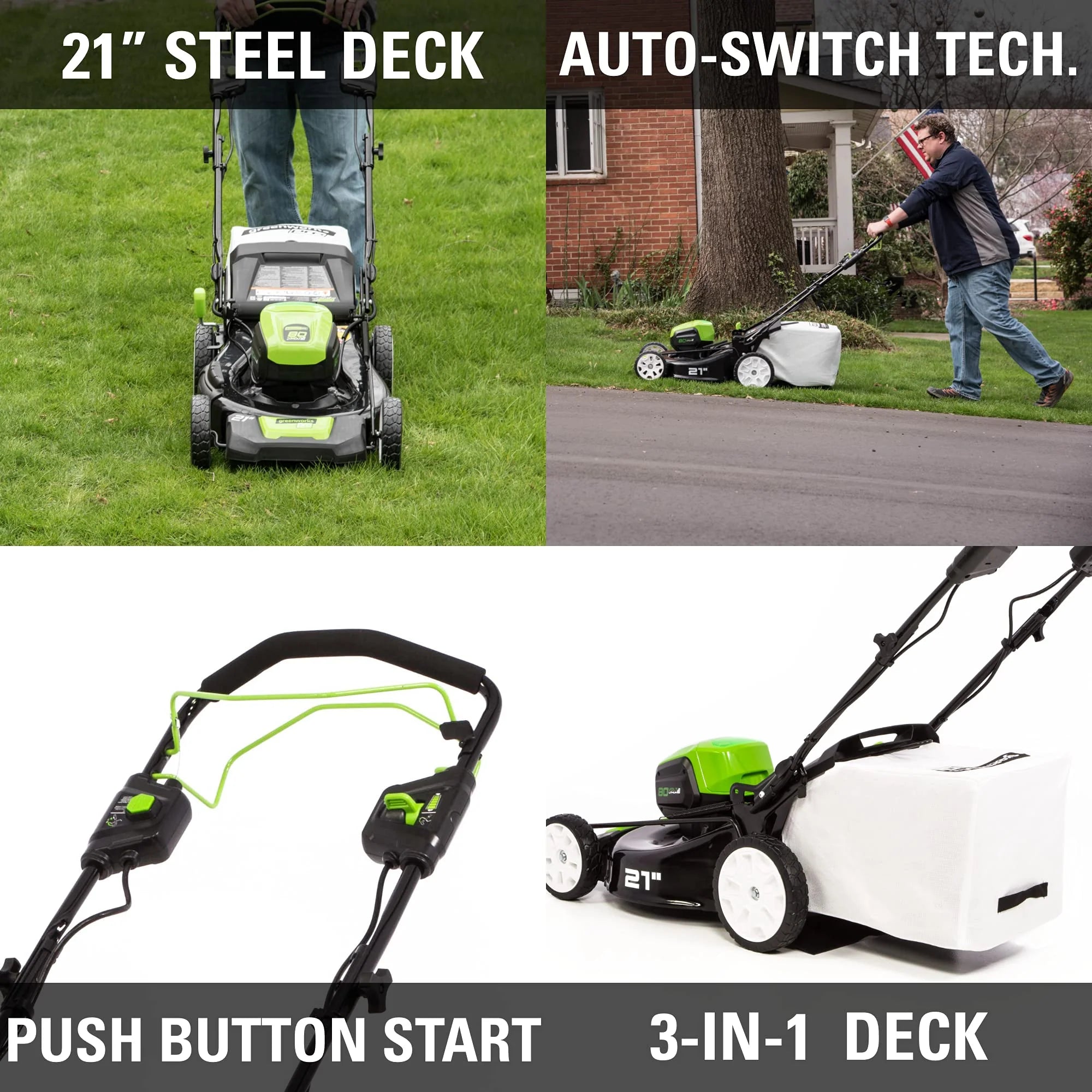 80V Cordless 21′′ Self-Propelled Brushless Lawn Mower | Greenworks 7