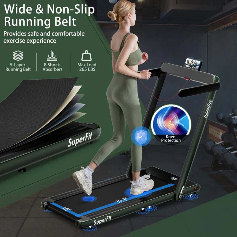 2.5HP 2-in-1 Folding Under Desk Treadmill with Speaker APP Remote Control, Portable Walking Jogging Machine for Home Gym Office 47
