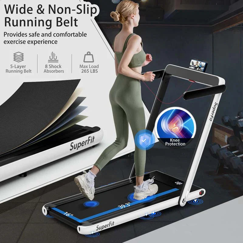 2.5HP 2-in-1 Folding Under Desk Treadmill with Speaker APP Remote Control, Portable Walking Jogging Machine for Home Gym Office 25