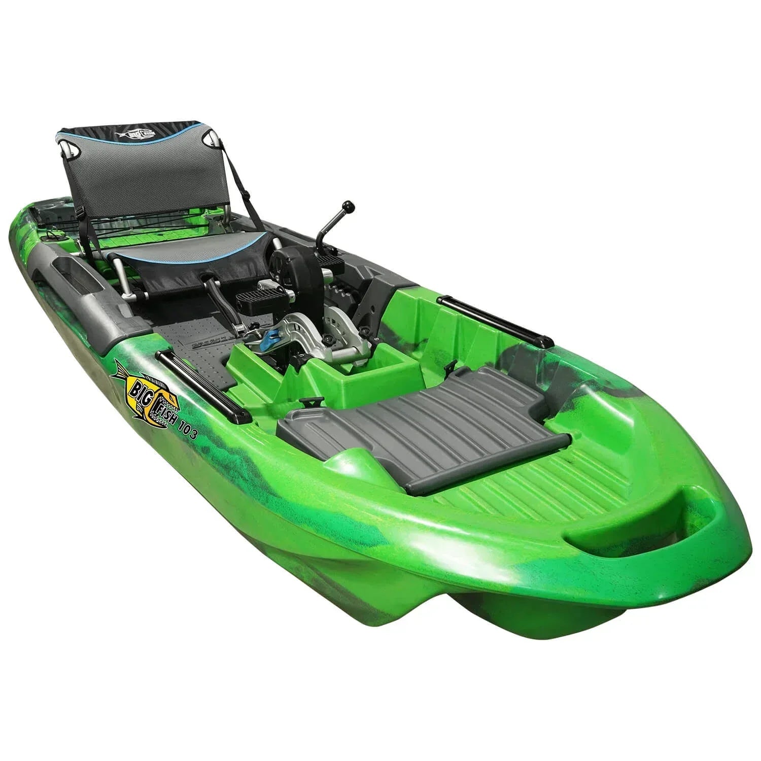 3 Waters Big Fish 103 Pedal Drive Fishing Kayak with Adjustable Seat, Green Camo 2