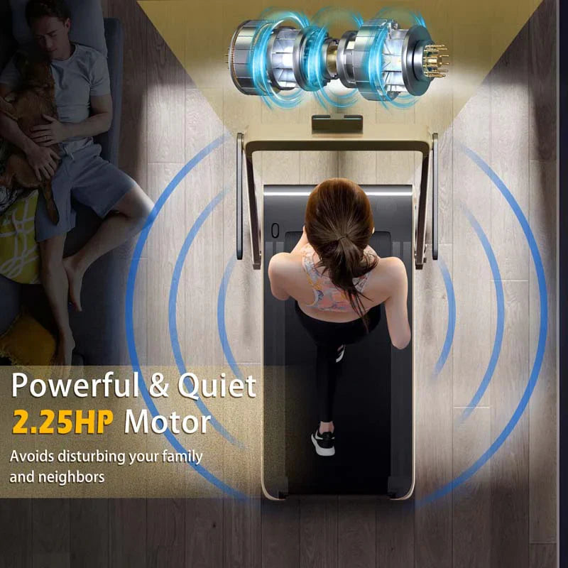 2.5HP 2-in-1 Folding Under Desk Treadmill with Speaker APP Remote Control, Portable Walking Jogging Machine for Home Gym Office 35