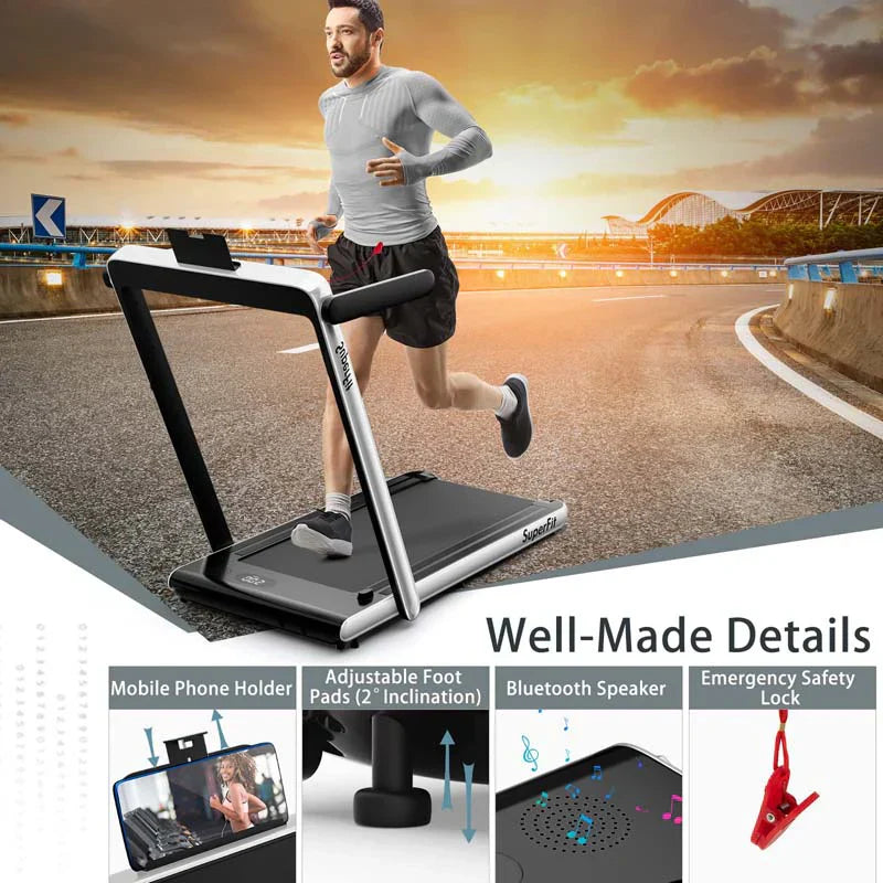 2.5HP 2-in-1 Folding Under Desk Treadmill with Speaker APP Remote Control, Portable Walking Jogging Machine for Home Gym Office 81