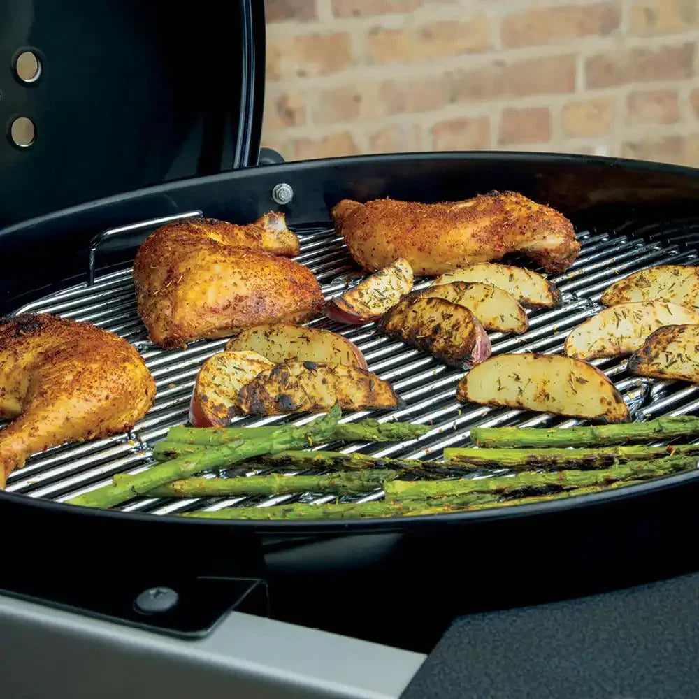 22 in. Performer Charcoal Grill in Black with Built-In Thermometer and Storage Rack 4