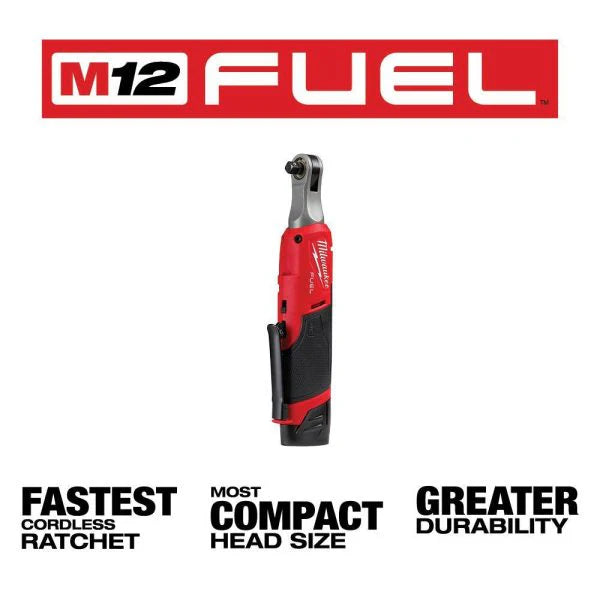 2567-22 M12 FUEL 12V Lithium-Ion Brushless Cordless High Speed 3/8 in. Ratchet Kit w/(2) Batteries, Charger and Bag 2