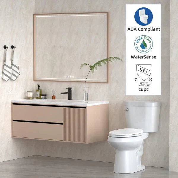 21Toilet, Elongated Toilets for Bathrooms, Two-Piece Toilet with Soft Close Seat, 1.28 Siphonic Flush Toilet with Universal Height ADA Cotton White 4