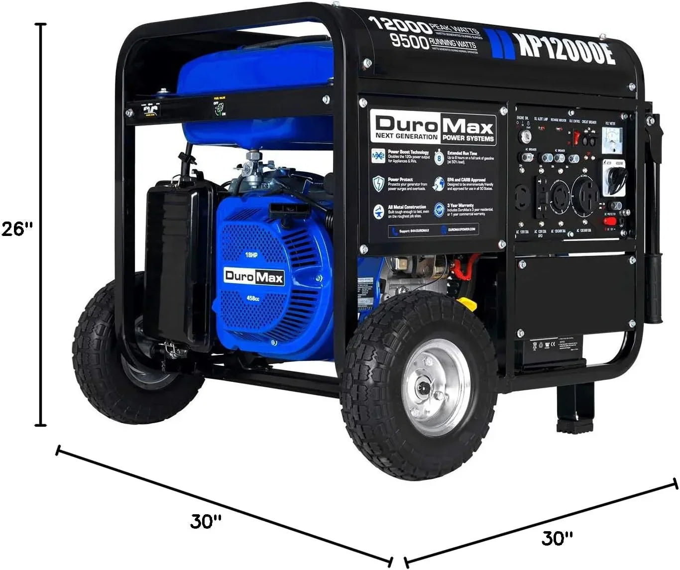 13,000-Watt Dual Fuel Portable Generator - Gas & Propane, Electric Start, Whole Home Backup Power, Transfer Switch Ready, RV & Emergency Ready 2