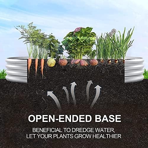 2Pcs Galvanized Raised Garden Bed Kit, 10×4×1ft Galvanized Planter Raised Garden Boxes Outdoor, Oval Large Metal Raised Garden Beds for Vegetables………… 16