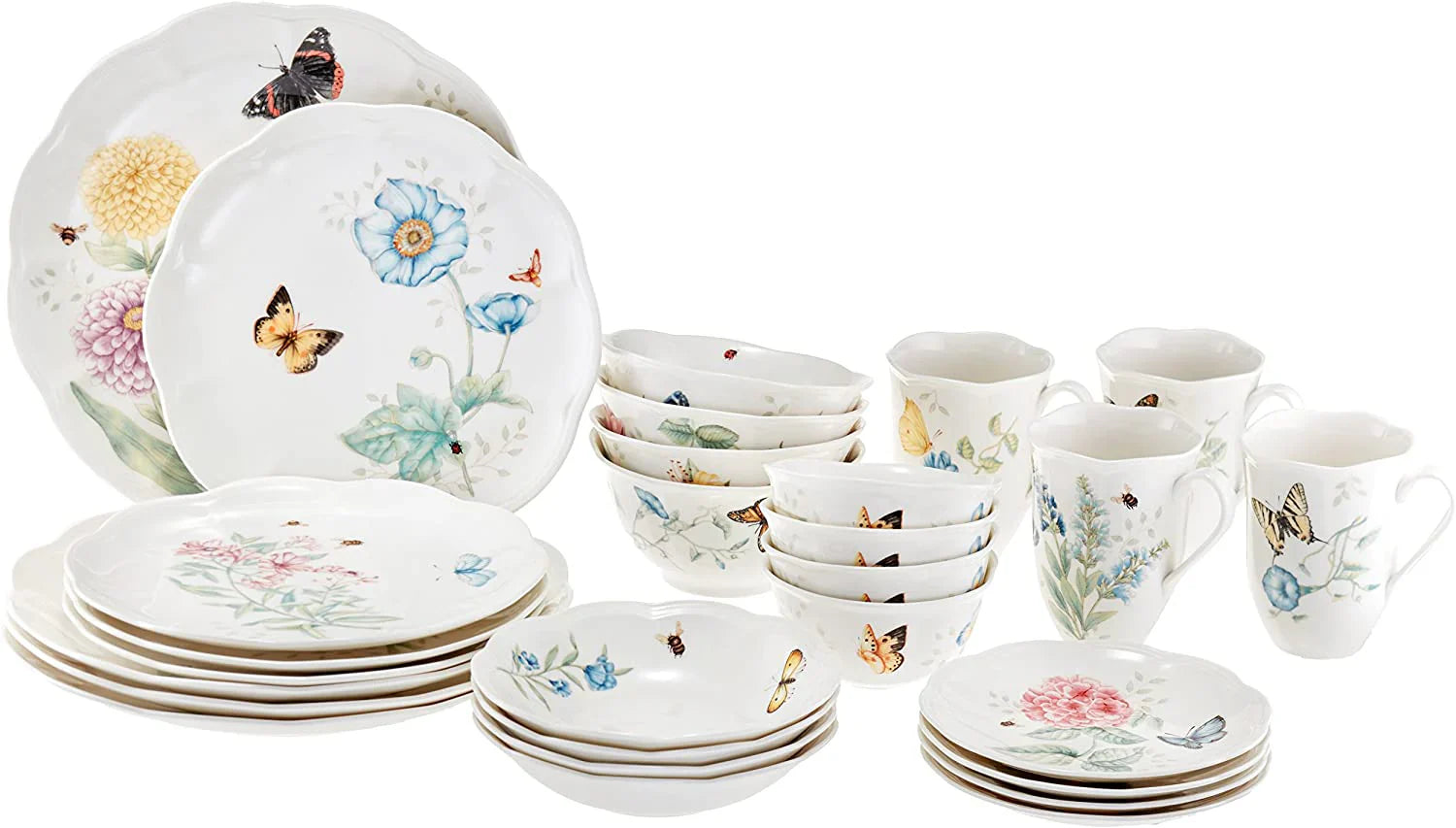 28 Piece Butterfly Meadow Classic Dinnerware Set 1