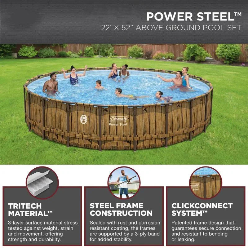 22' x 52" Round Above Ground Pool Set 2