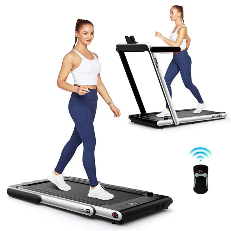 2.5HP 2-in-1 Folding Under Desk Treadmill with Speaker APP Remote Control, Portable Walking Jogging Machine for Home Gym Office 72