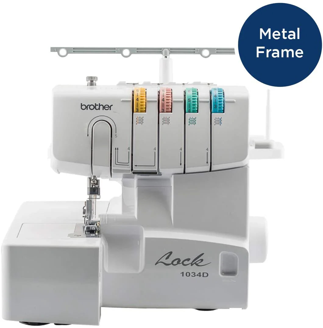 1034D Serger, Heavy-Duty Metal Frame Overlock Machine, 1,300 Stitches Per Minute, Removeable Trim Trap, 3 Included Accessory Feet 1