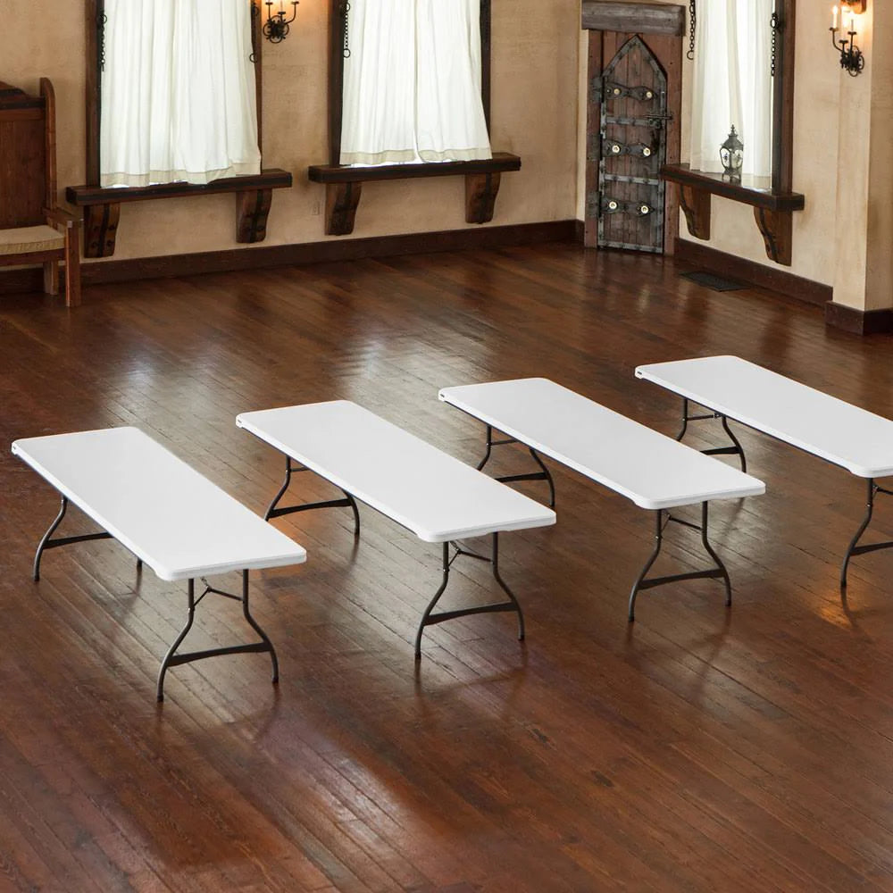 Lifetime 4-Pack Commercial Stacking 8 ft Folding Table - White (80344) 4