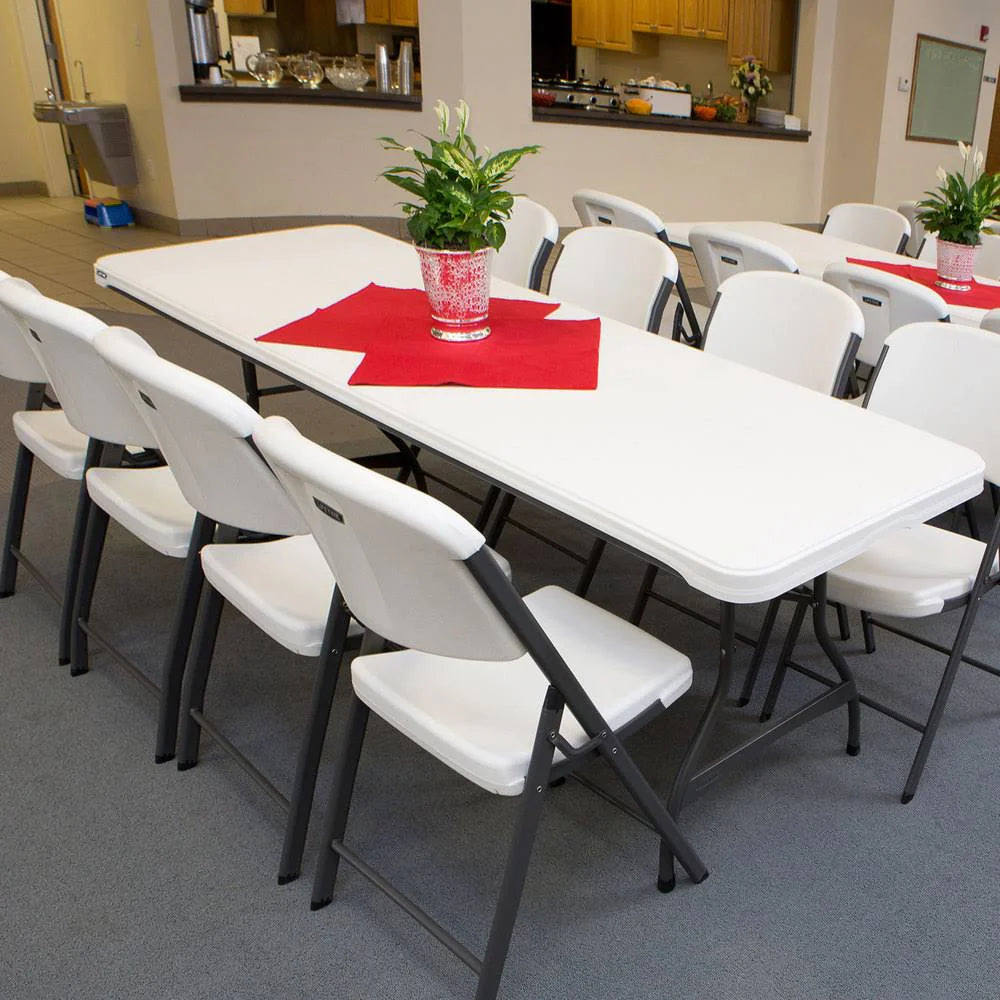 Lifetime 4-Pack Commercial Stacking 8 ft Folding Table - White (80344) 5