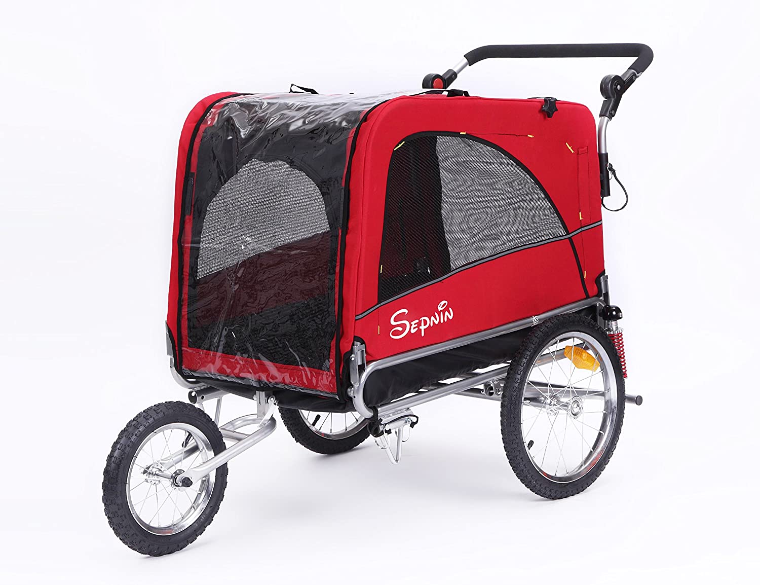 3 in 1 Luxury Large Sized Bike Trailer Bicycle Pet Trailer/Jogger/Dog Cage with Suspension 10308 1