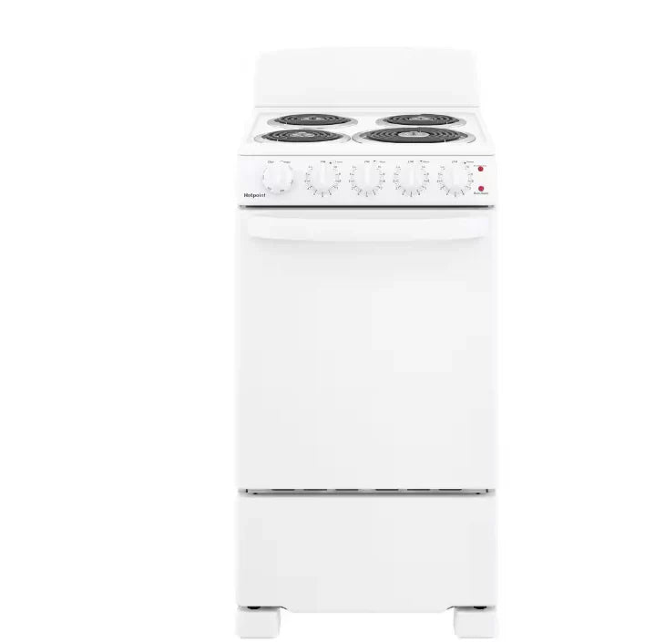 20 in. 4 Burner Element Free-Standing Electric Range in White 1