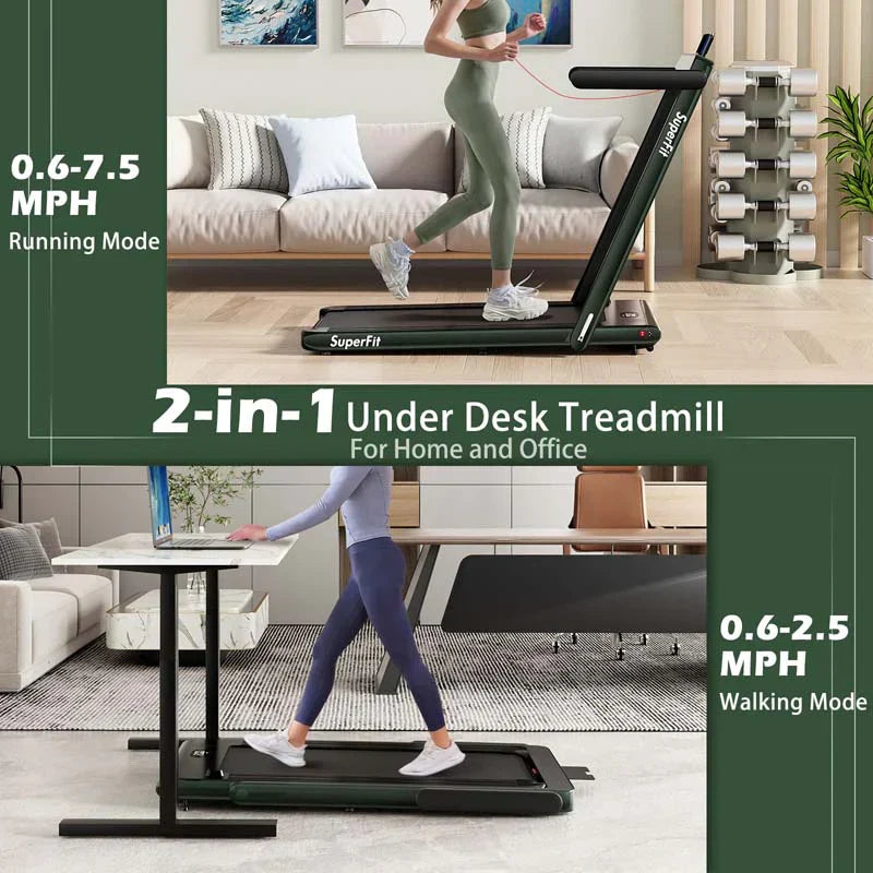 2.5HP 2-in-1 Folding Under Desk Treadmill with Speaker APP Remote Control, Portable Walking Jogging Machine for Home Gym Office 44