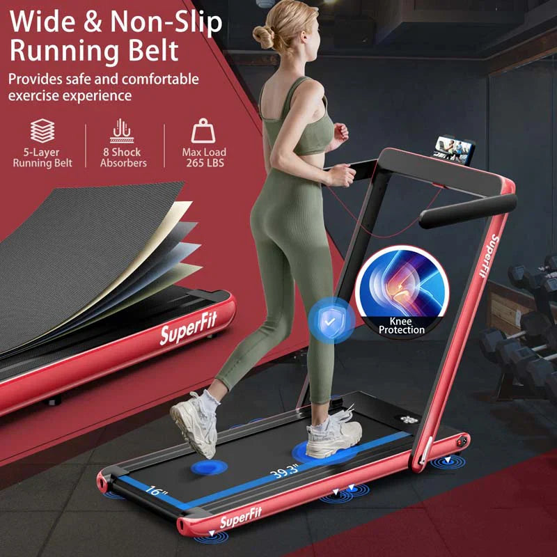 2.5HP 2-in-1 Folding Under Desk Treadmill with Speaker APP Remote Control, Portable Walking Jogging Machine for Home Gym Office 58