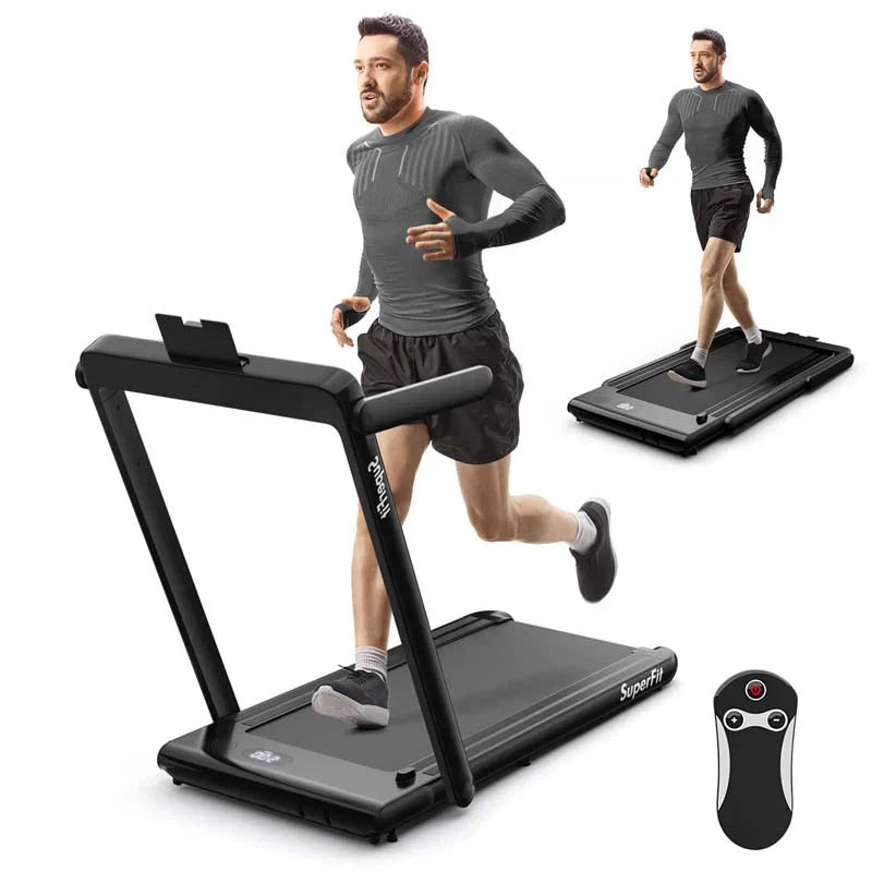 2.5HP 2-in-1 Folding Under Desk Treadmill with Speaker APP Remote Control, Portable Walking Jogging Machine for Home Gym Office 1