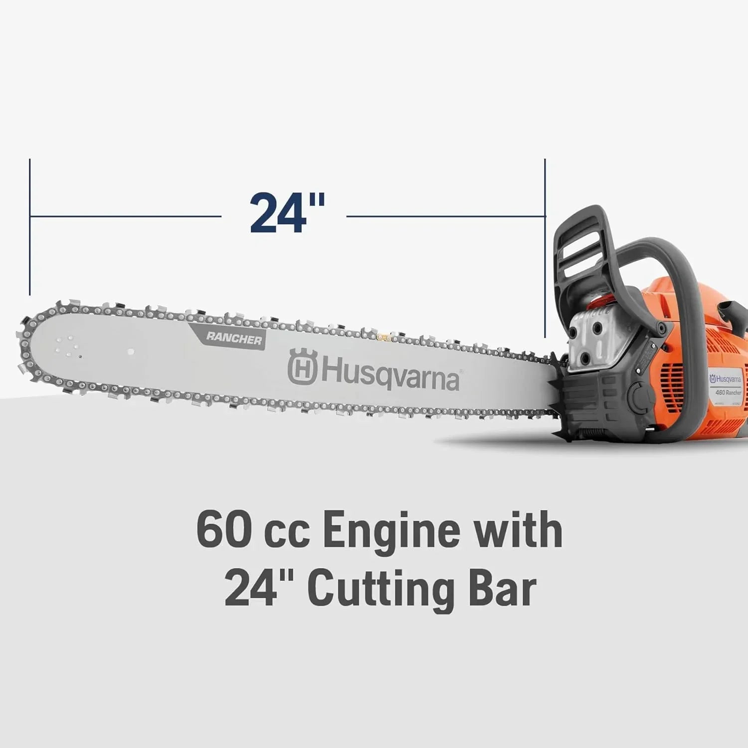 460 Rancher Gas Powered Chainsaw, 60.3-cc 3.6-HP, 2-Cycle X-Torq Engine, 24 Inch Chainsaw with Automatic Adjustable Oil Pump, For Wood Cutting, Tree Trimming and Land Clearing 2