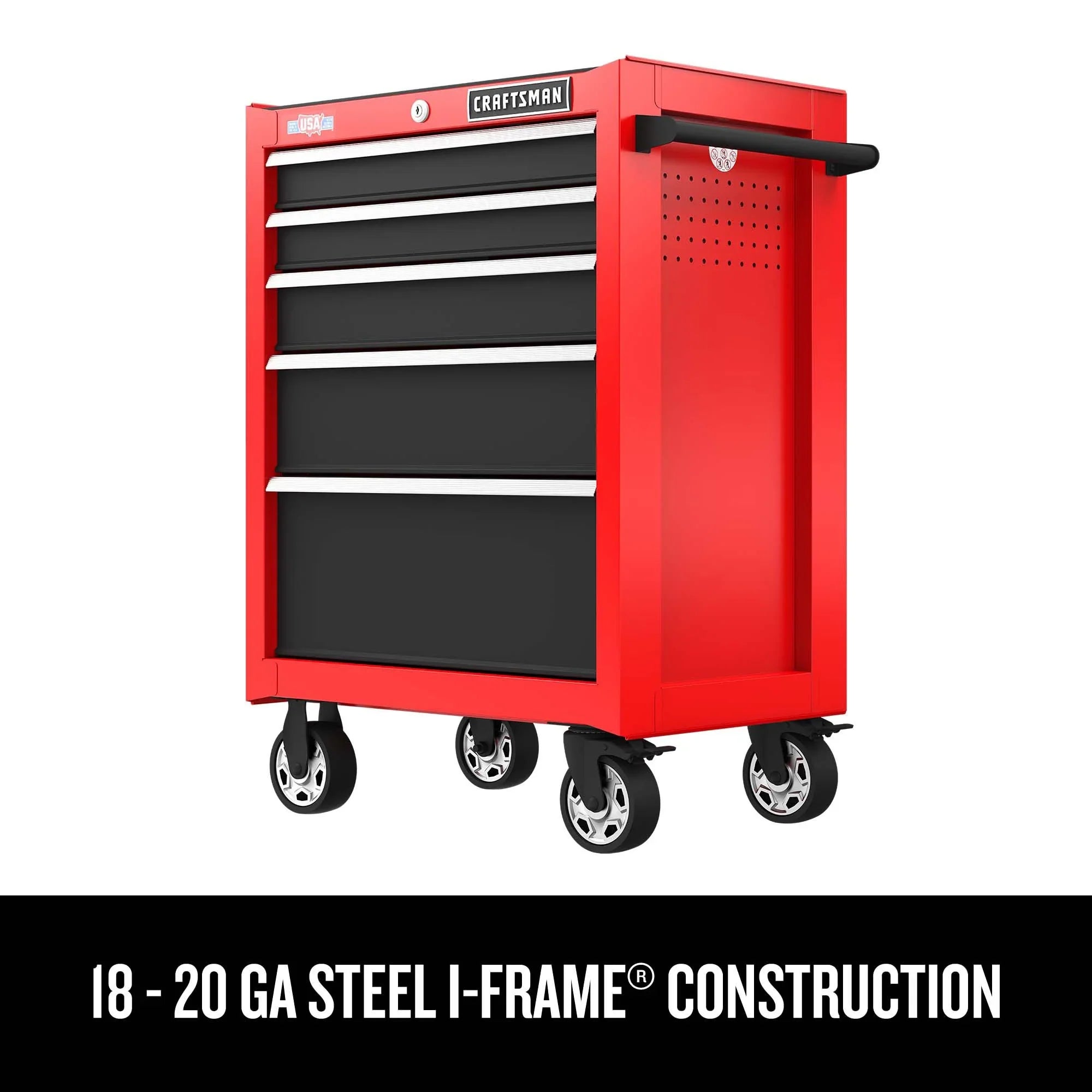 2000 Series 26-in W x 36.5-in H 5-Drawer Steel Rolling Tool Cabinet (Red) 13