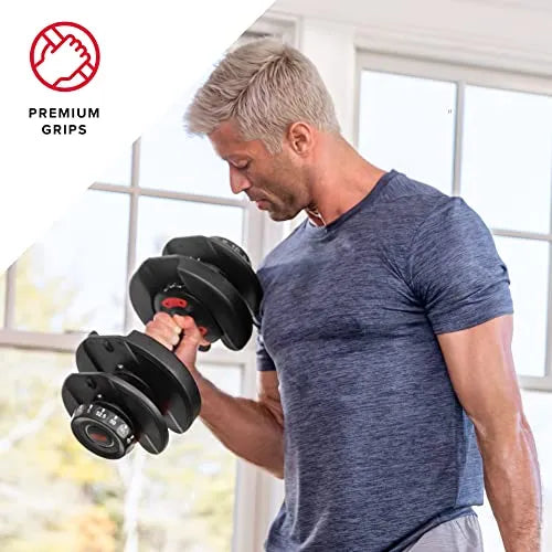 Bowflex SelectTech 552 Adjustable Dumbbells Pair, 5-52.5 lbs, Space-Saving Home Gym Equipment 2