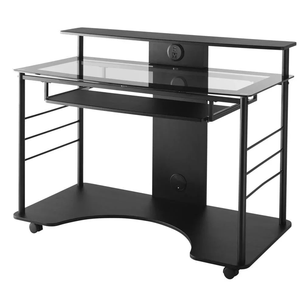 47′′W Mobile Tech Desk, Black 1