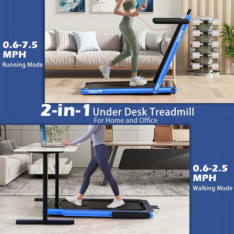 2.5HP 2-in-1 Folding Under Desk Treadmill with Speaker APP Remote Control, Portable Walking Jogging Machine for Home Gym Office 66