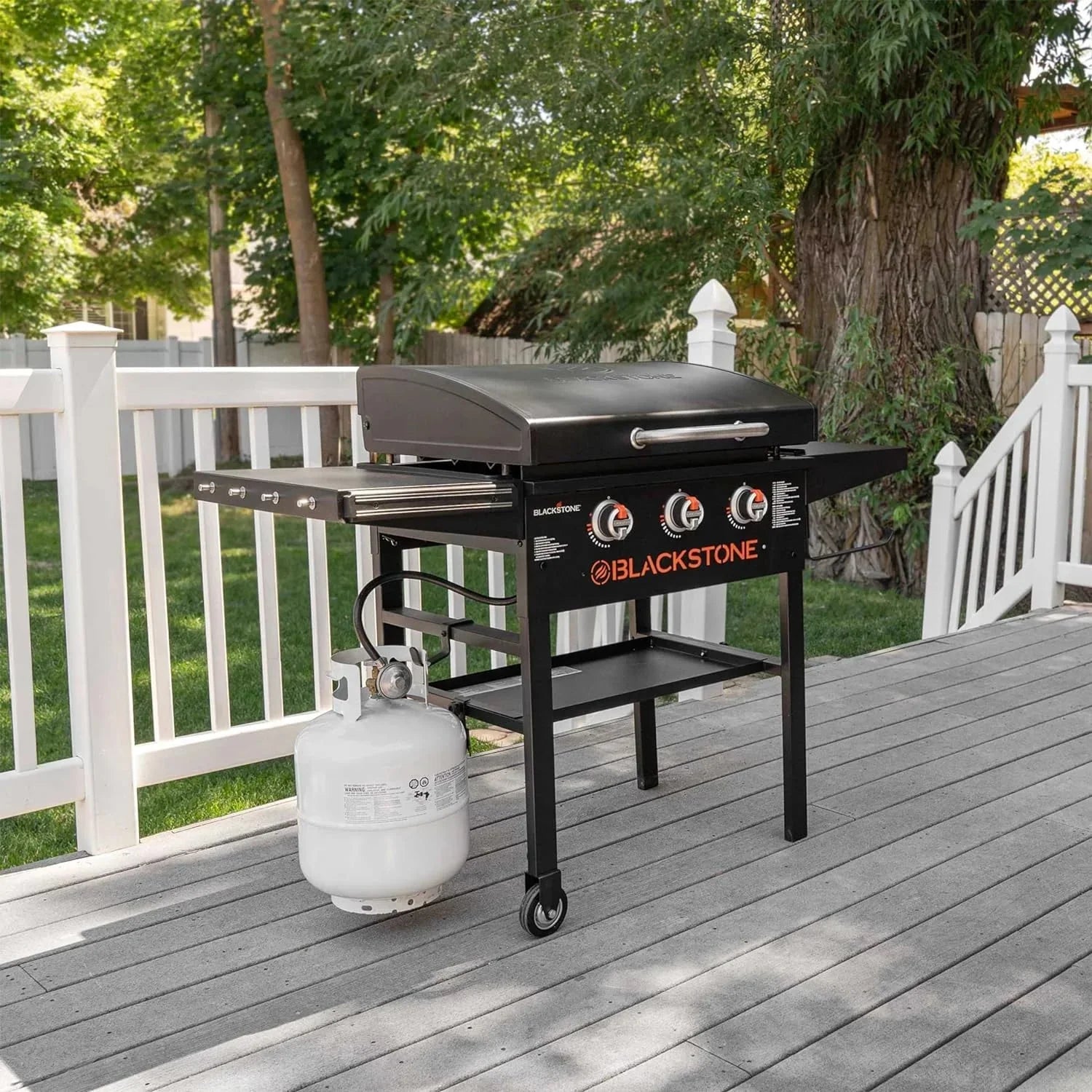 28 Inch Blackstone Griddle 2080 with Hood XL Griddle Original 3-Burner Outdoor Flat Top Grill, with Blackstone Griddle Accessories, Seasoning, and Wholesalehome Gloves and Cloth 5