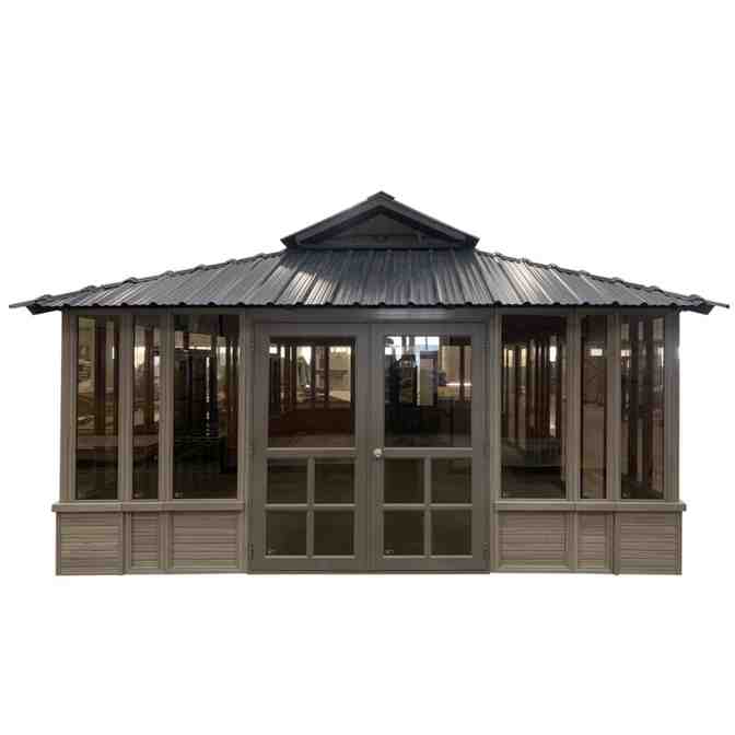 28 Ft. W x 15.5 FT. D Solid Wood Patio Gazebo 5