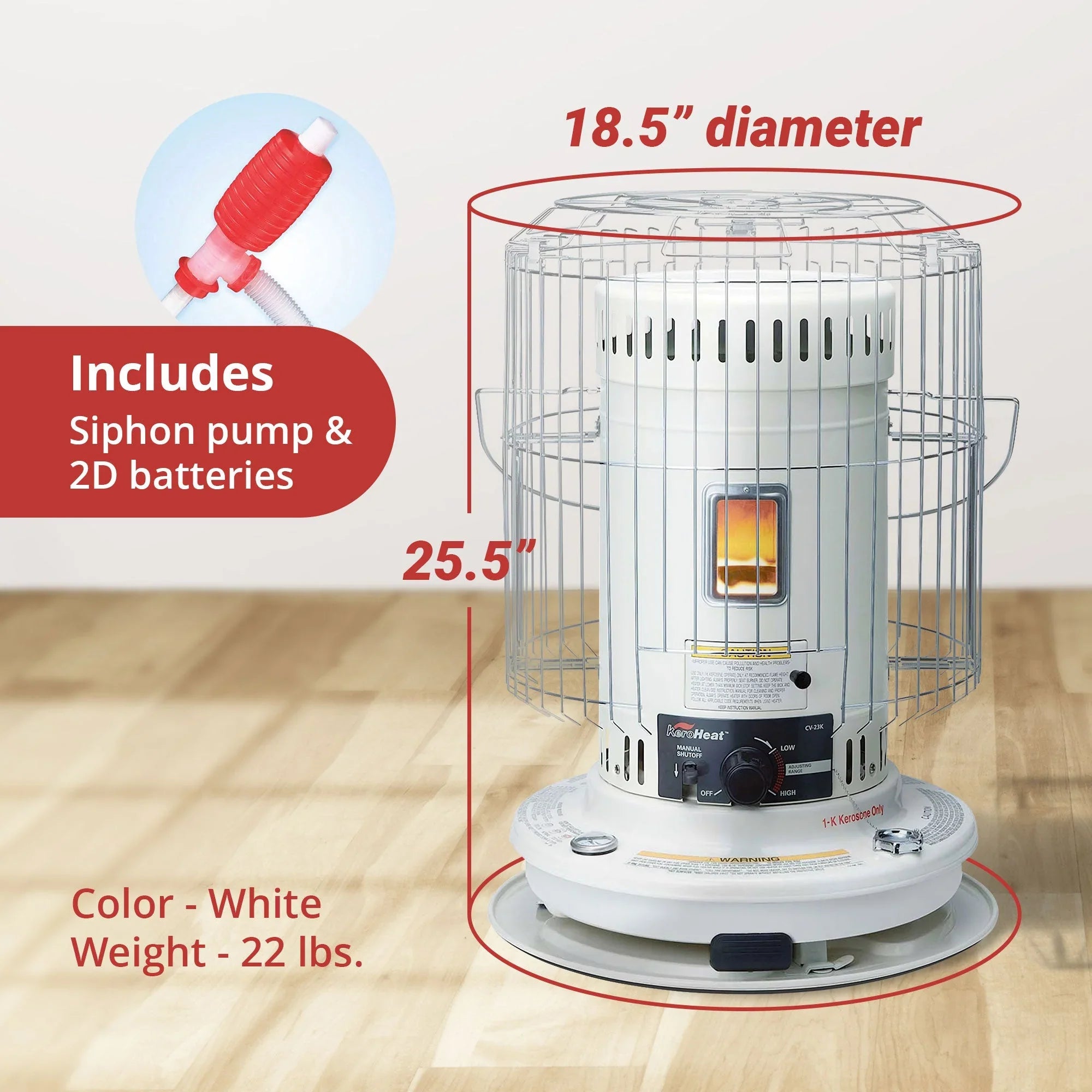 23,500 BTU Indoor Outdoor Convection Kerosene Heater, 2 Pack 14