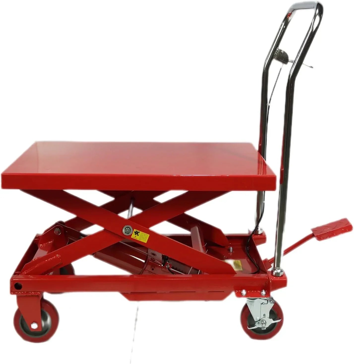 500LBS Hydraulic Lift Table Cart, 30" Lifting Height., Double Scissor Lift Table with 4 Wheels and Non-Slip Pad, Hydraulic Scissor Lift Table for Material Handling and Transportation 2