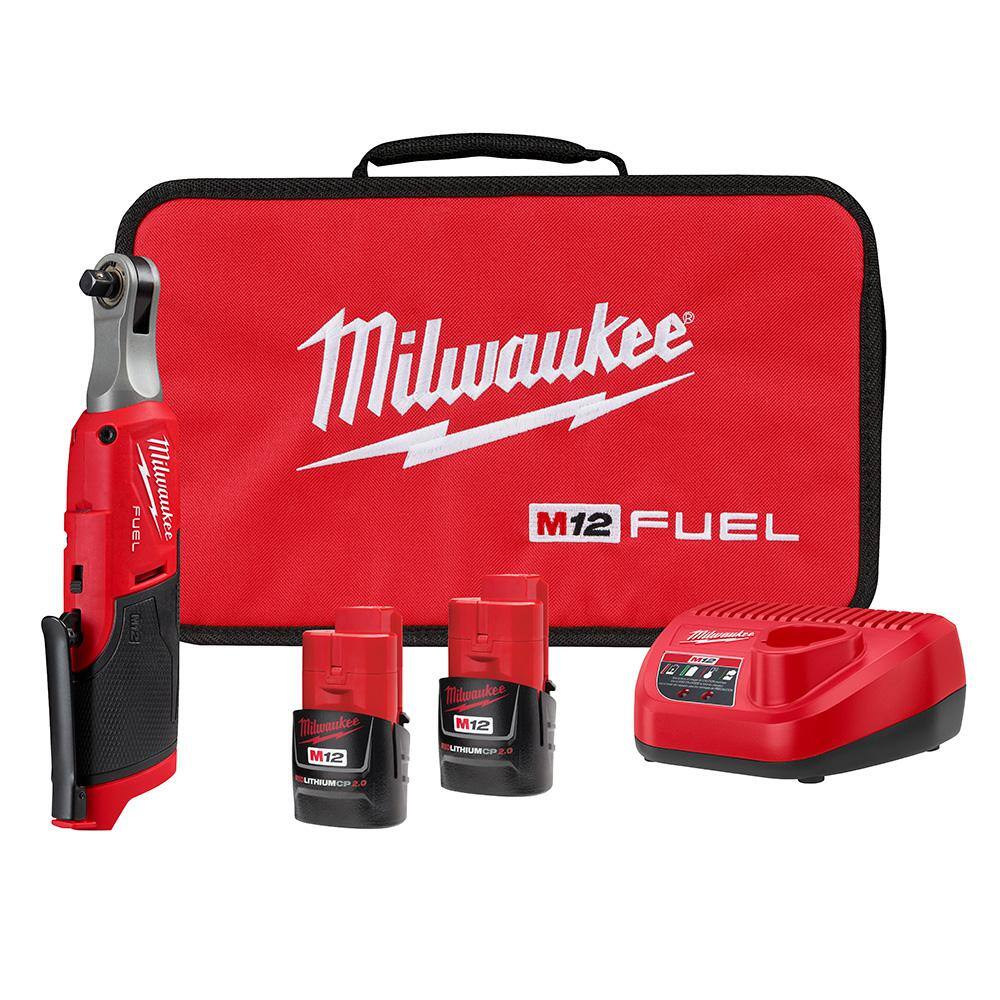 2567-22 M12 FUEL 12V Lithium-Ion Brushless Cordless High Speed 3/8 in. Ratchet Kit w/(2) Batteries, Charger and Bag 10