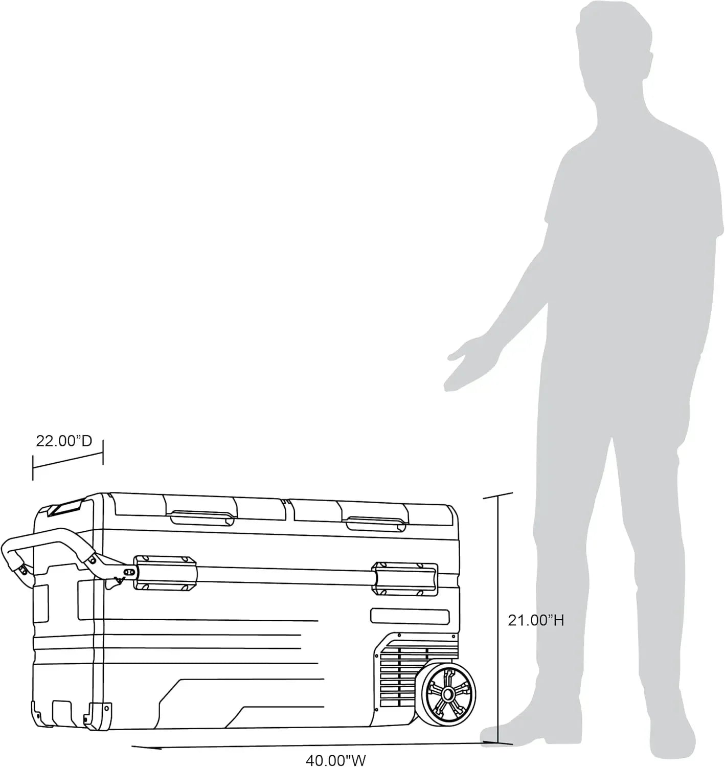 48 Qt. Portable 12v Electric Cooler with LG Compressor, Fridge and Freezer, Rugged Wheels, and Solar Power Input, Perfect Plug-In Cooler for Camping, Trucks, Travel, Car and Home 16