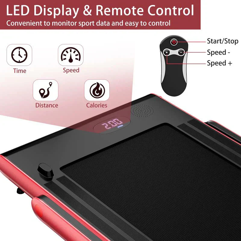 2.5HP 2-in-1 Folding Under Desk Treadmill with Speaker APP Remote Control, Portable Walking Jogging Machine for Home Gym Office 59