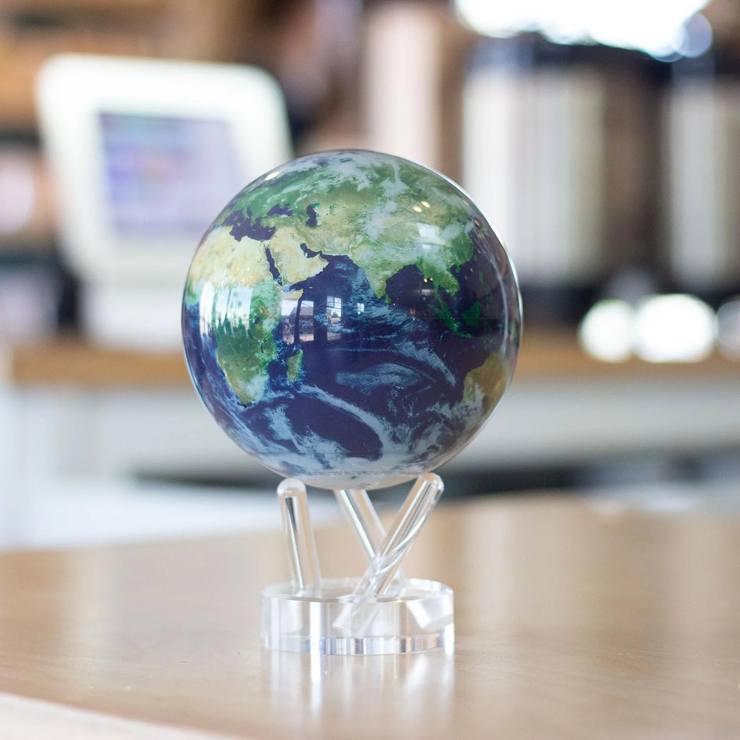 MOVA 4.5" Self-Rotating Globe Earth with Clouds, Light Powered 2
