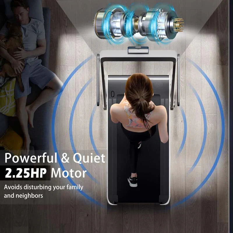 2.5HP 2-in-1 Folding Under Desk Treadmill with Speaker APP Remote Control, Portable Walking Jogging Machine for Home Gym Office 22