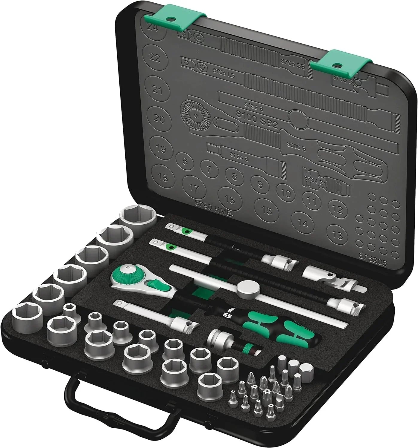 5003594001 8100 SB 2 Zyklop 3/8" Metric Ratchet Set ( Piece of 43) 3