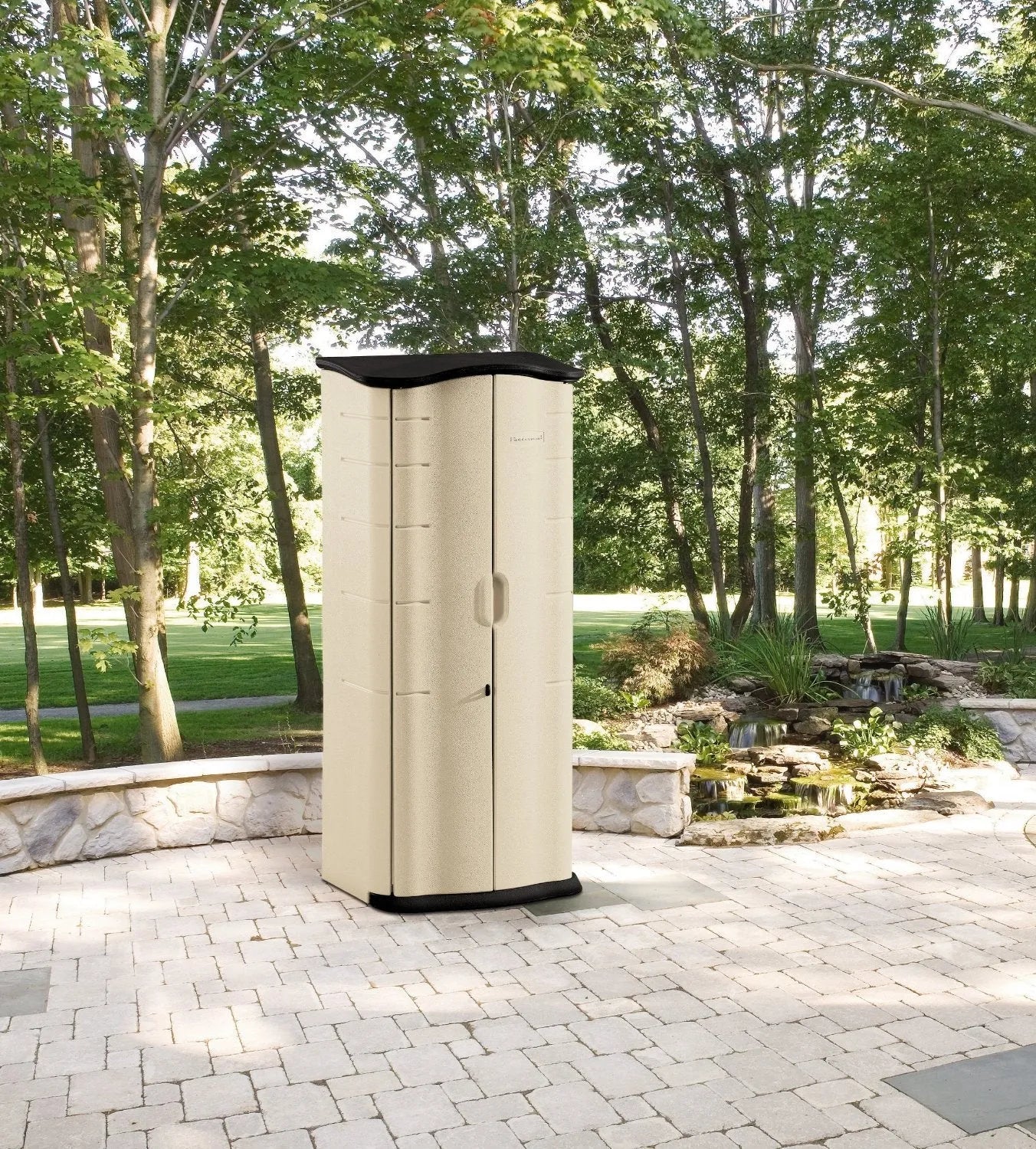 Rubbermaid Vertical Resin Outdoor Storage Shed – Weather-Resistant Plastic Garden Storage Cabinet 12