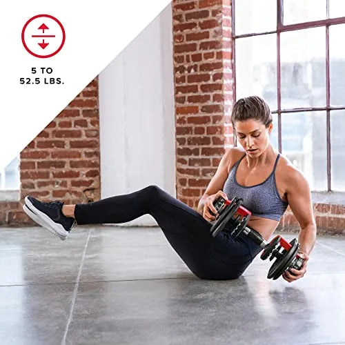 Bowflex SelectTech 552 Adjustable Dumbbells Pair, 5-52.5 lbs, Space-Saving Home Gym Equipment 4