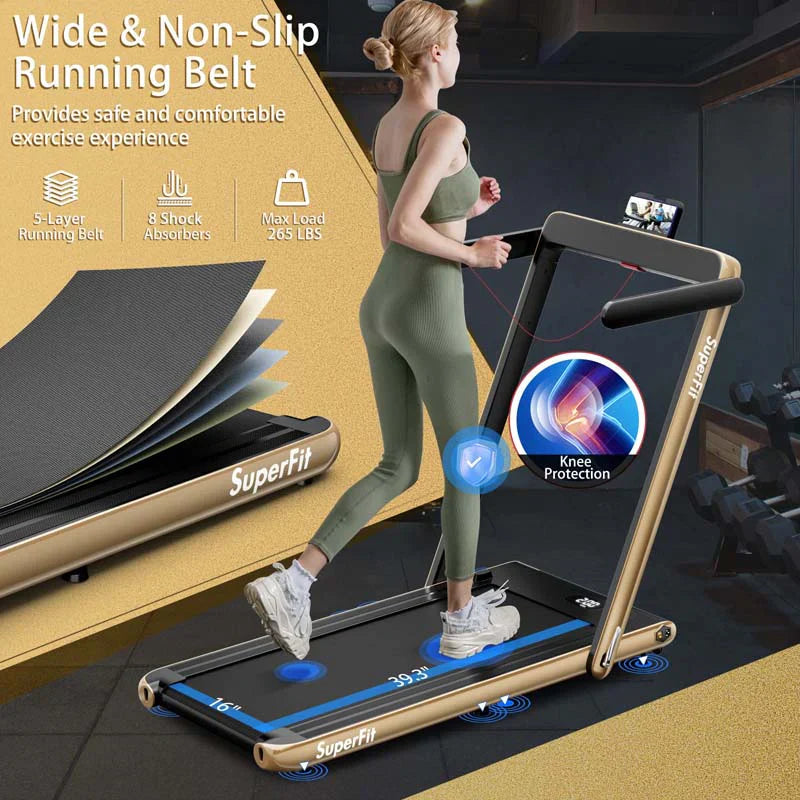 2.5HP 2-in-1 Folding Under Desk Treadmill with Speaker APP Remote Control, Portable Walking Jogging Machine for Home Gym Office 36