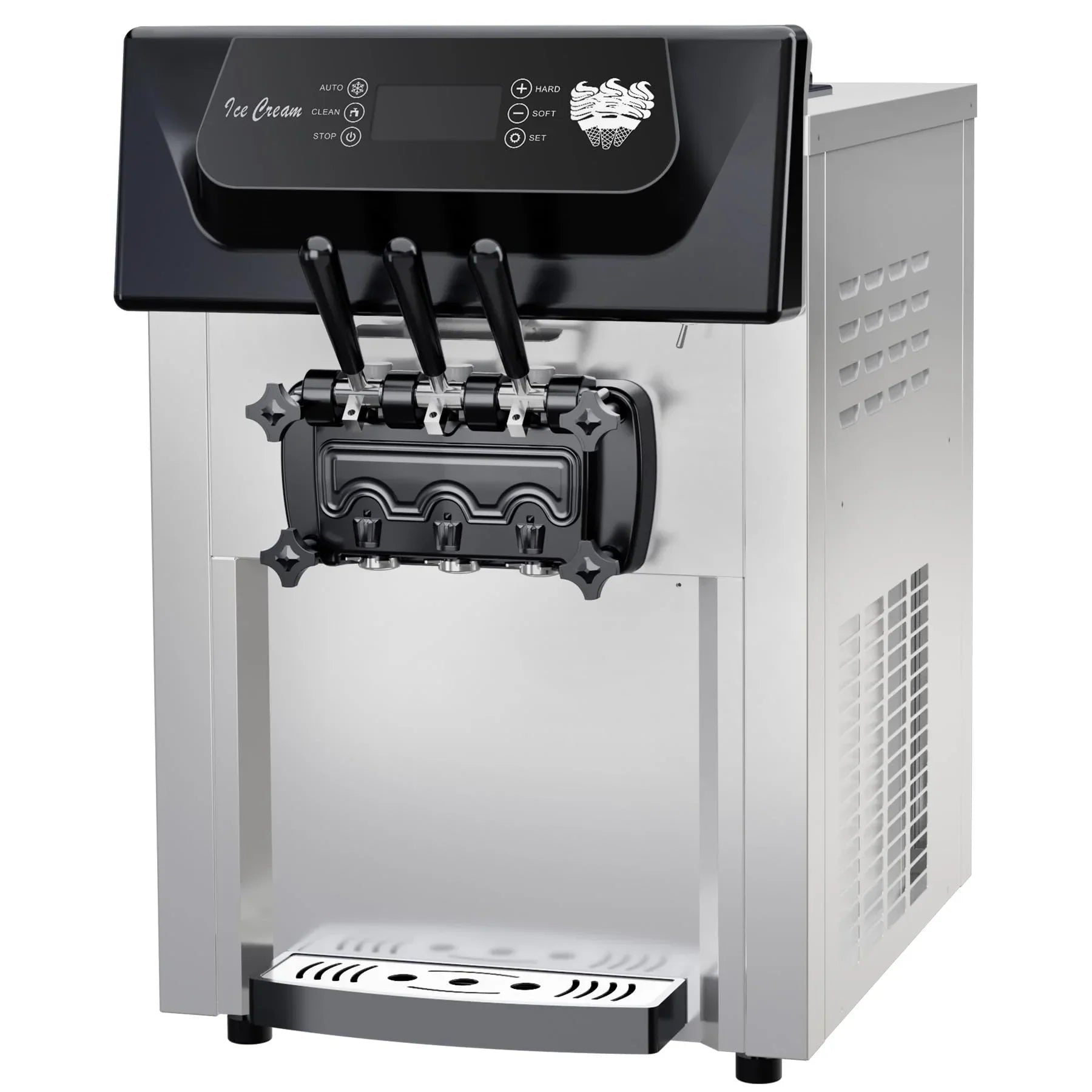 2200W Commercial Ice Cream Machine, 3 Flavor Soft Serve Ice Cream Machine, 5.3-7.4 Gal/Hr, with LCD Touch Screen, Automatic Cleaning, High Productivity for Home Snack Bar & Restaurants 8