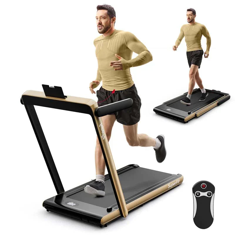 2.5HP 2-in-1 Folding Under Desk Treadmill with Speaker APP Remote Control, Portable Walking Jogging Machine for Home Gym Office 4
