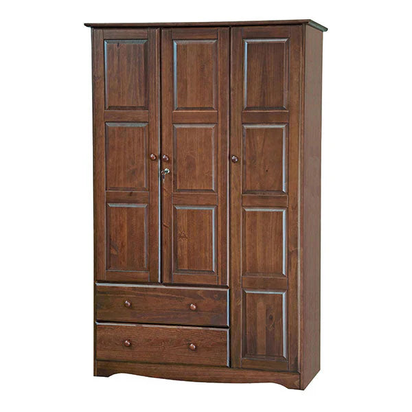 100% Solid Wood Grand Wardrobe Armoire - Mocha 5