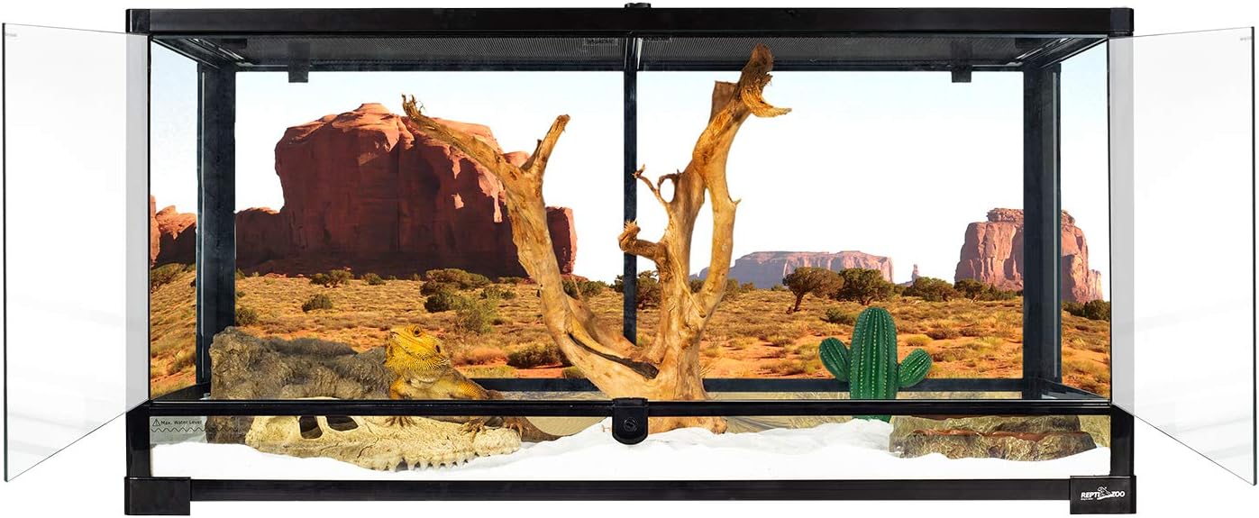 50 Gallon Reptile Glass Terrarium Tank Double Hinge Door with Screen Ventilation Large Reptile Terrarium 36" x 18" x 18"(Knock-Down) 1
