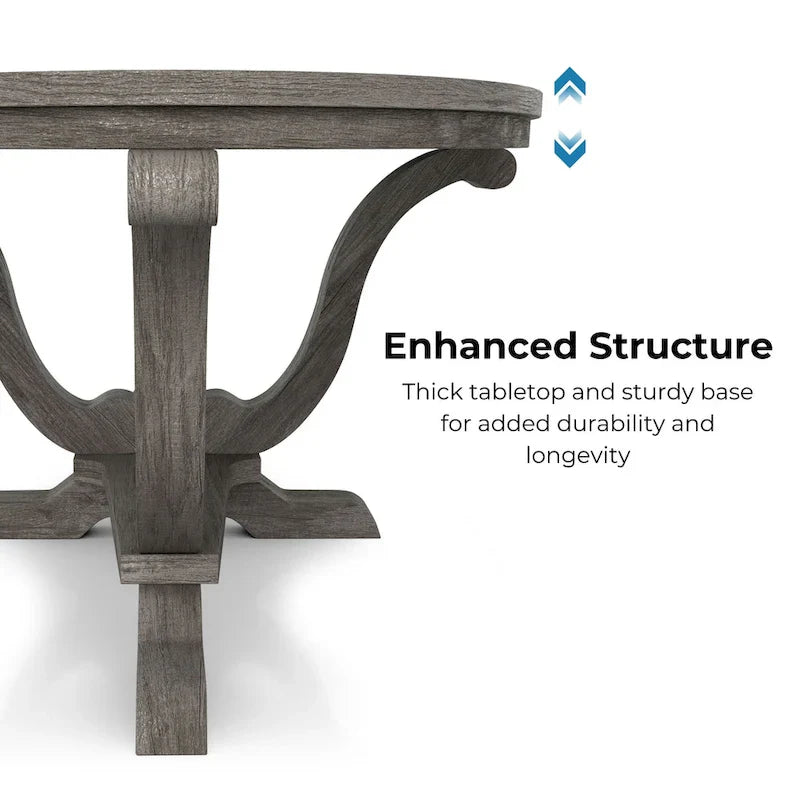 Denhour 48-Inch Vintage Grey Farmhouse Coffee Table - DH BASIC Collection 6