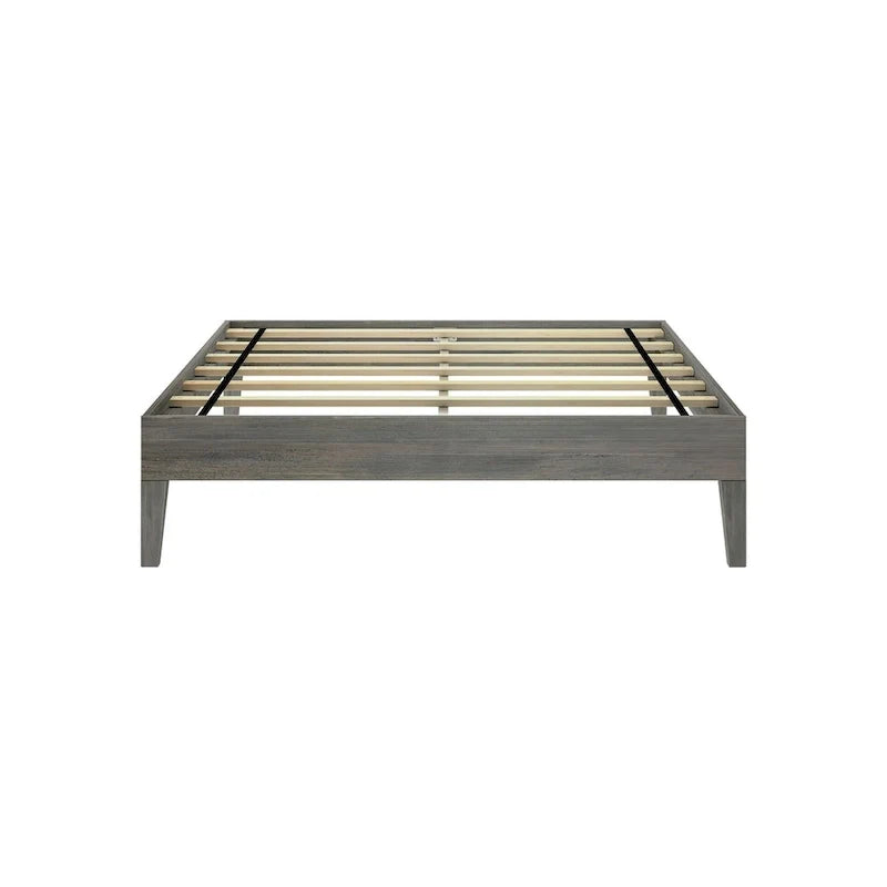 Full-Size Platform Bed with Plank and Beam Design 6