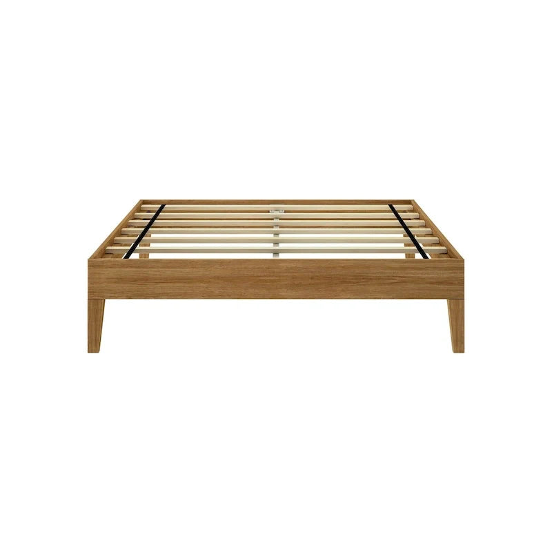 Full-Size Platform Bed with Plank and Beam Design 20