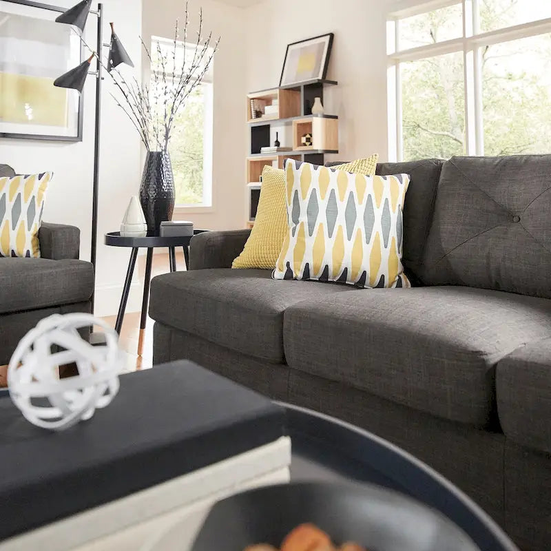 iNSPIRE Q Modern Elston Tufted Linen Track Sofa 2