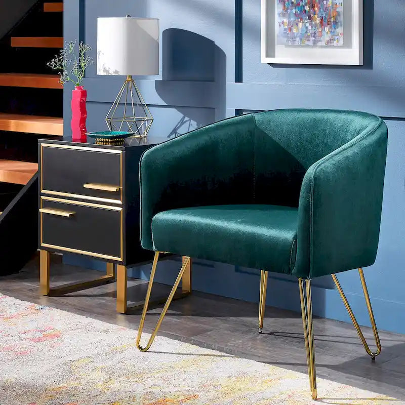 Bette Velvet Accent Chair with Gold Finish by iNSPIRE Q Bold 1